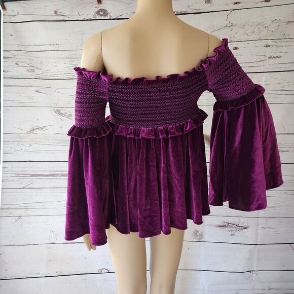 Petersyn Davenport Off Shoulder Velvet Top Small NWOT - Picture 4 of 4